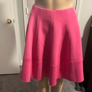 Pink, pleated flare skirt